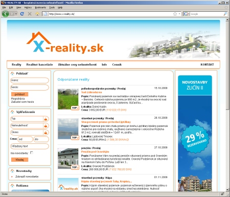 x-reality - ponuky realitnch kancelri na Slovensku